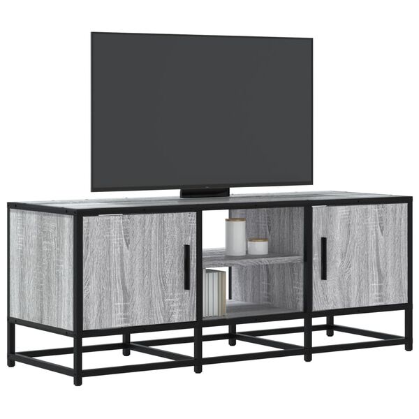 vidaXL Mueble TV metal y madera ingenier&iacute;a gris Sonoma 100x35x41 cm