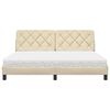 vidaXL Cama con colch&oacute;n de tela color crema 180x200 cm