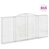 vidaXL Cestas de gaviones 15 uds forma de arco hierro 400x30x180/200cm
