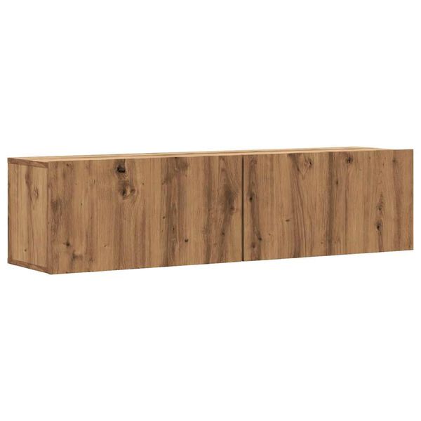 vidaXL Mueble TV de pared madera ingenier&iacute;a roble artisan 120x30x30 cm