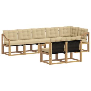vidaXL Conjunto de sof&aacute;s de exterior 8 uds. y Beige
