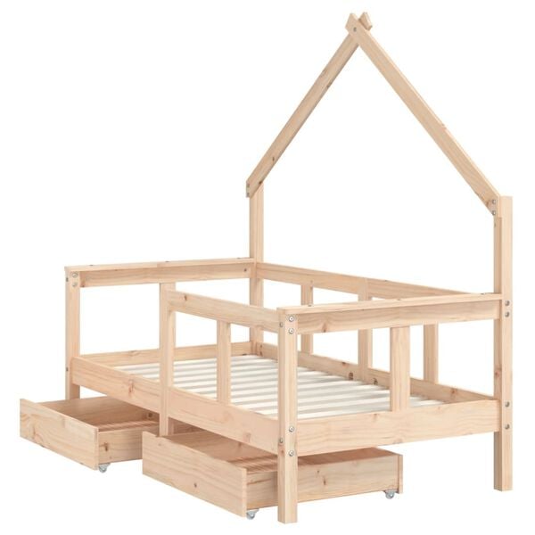 vidaXL Estructura de cama para ni&ntilde;os con cajones madera pino 70x140 cm