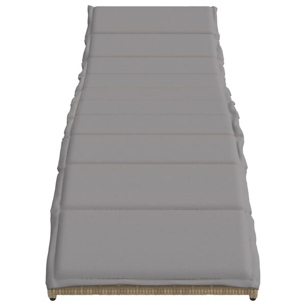 vidaXL Tumbona con coj&iacute;n rat&aacute;n sint&eacute;tico beige 55x199x50 cm