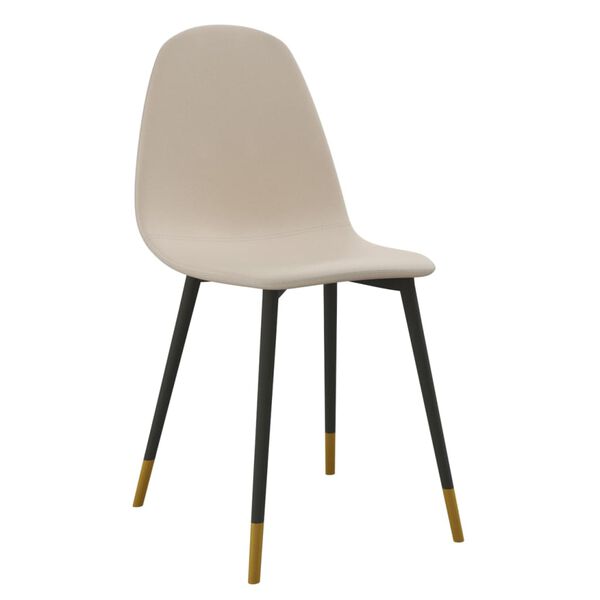 vidaXL Sillas de comedor 4 unidades tela color crema