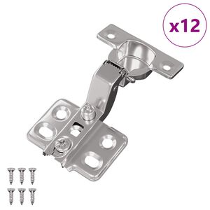 vidaXL Bisagra 12 pcs N&iacute;quel 26 mm Hierro