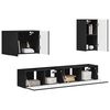 vidaXL Conjunto de mueble para TV de pared 4 pcs Negro