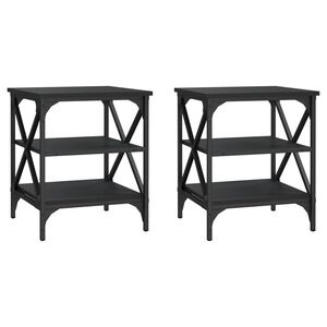 vidaXL Mesas auxiliares 2 uds madera contrachapada negro 40x42x50 cm