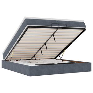 vidaXL Estructura cama otomana colchones terciopelo gris oscuro