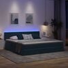 vidaXL Cama con almacenamiento y LED con LED Azul Oscuro 200 x 200 cm