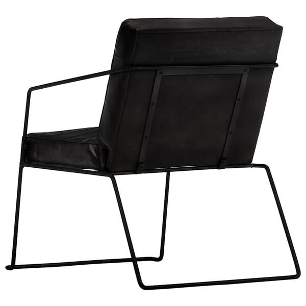 vidaXL Sillón de cuero auténtico negro
