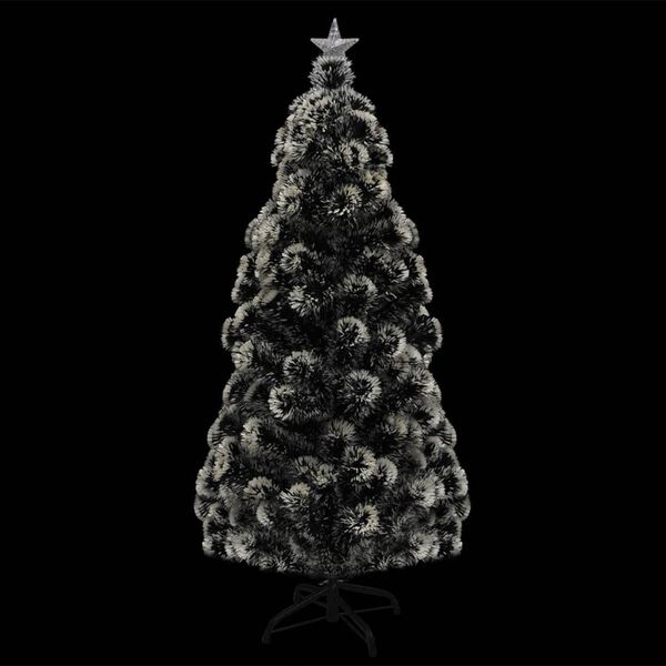 vidaXL &Aacute;rbol de Navidad preiluminado con soporte y LED fibra &oacute;ptica 180 cm
