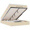 vidaXL Estructura de cama otomana con colch&oacute;n tela crema 140x190cm