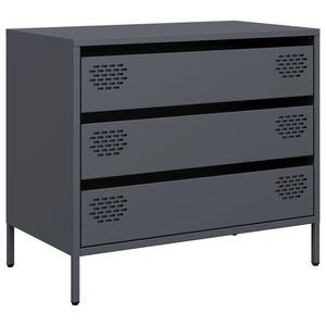 vidaXL Aparador de acero laminado en fr&iacute;o antracita 68x39x58,5 cm