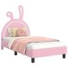 vidaXL Cama para ni&ntilde;os con cabecero Rosa 80 x 160 cm PU