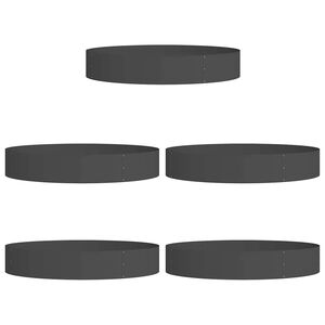 vidaXL Anillo para maceta 5 pcs Negro 120 x 120 x 20 cm