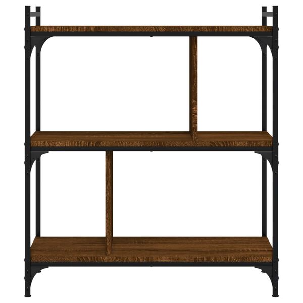vidaXL Librería 3 estantes madera ingeniería marrón roble 76x32x88 cm