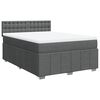 vidaXL Cama box spring con colch&oacute;n tela gris oscuro 140x200 cm