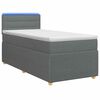 vidaXL Cama con Base Tapizada, Colch&oacute;n y Luz LED Gris oscuro Tela