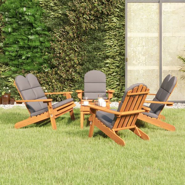 vidaXL Juego de muebles de jard&iacute;n Adirondack 5 piezas madera acacia