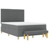 vidaXL Cama tipo Box Spring con colch&oacute;n Gris oscuro 160 x 200 cm tela