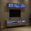vidaXL Unidades de TV de Pared con LED con LED 5 pcs Roble artesanal