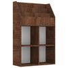 vidaXL Revistero ni&ntilde;os madera contrachapada marr&oacute;n roble 71x30x114 cm