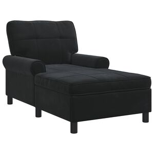 vidaXL Sill&oacute;n reclinable con coj&iacute;n Negro 91 x 157 x 91 cm Terciopelo