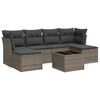 vidaXL Set de sof&aacute;s de jard&iacute;n 7 piezas con cojines rat&aacute;n PE gris