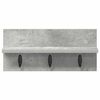 vidaXL Perchero de pared Gris Concreto 40 x 10,5 x 18 cm