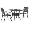 vidaXL Conjunto de mesa de jard&iacute;n 3 pcs Negro Aluminio fundido