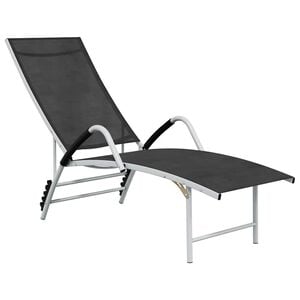 vidaXL Tumbona de textilene y aluminio negra