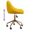 vidaXL Silla de comedor giratoria de terciopelo amarillo mostaza