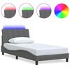 vidaXL Estructura de cama sin colch&oacute;n Hanko tela gris oscuro 90x200 cm
