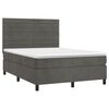 vidaXL Cama box spring con colch&oacute;n terciopelo gris oscuro 140x190 cm