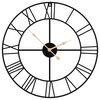 vidaXL Reloj de pared de hierro negro &Oslash;50 cm