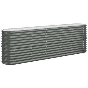 vidaXL Jardinera arriate acero galvanizado antracita 224x40x68 cm