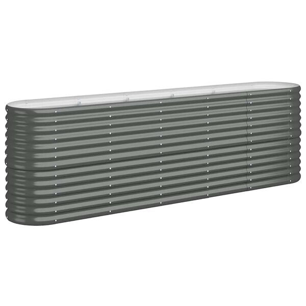 vidaXL Jardinera arriate acero galvanizado antracita 224x40x68 cm
