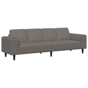 vidaXL Sof&aacute; Gris Claro 250 x 77 x 76 cm Tela de Pana