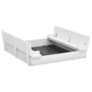 vidaXL Arenero infantil de madera de abeto blanco 95x90x15 cm