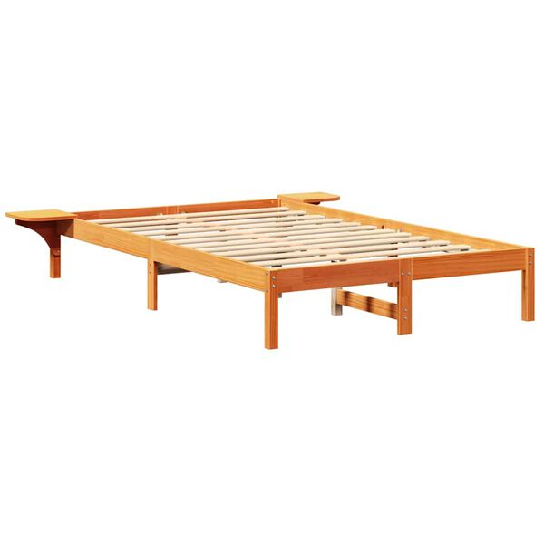 vidaXL Estructura de cama Marr&oacute;n cera 135 x 190 cm