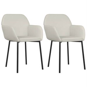 vidaXL Sillas de comedor 2 unidades terciopelo crema
