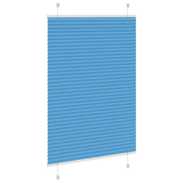 vidaXL Estor Plisado azul 100x100 cm Tela Ancho 99,4 cm Poli&eacute;ster
