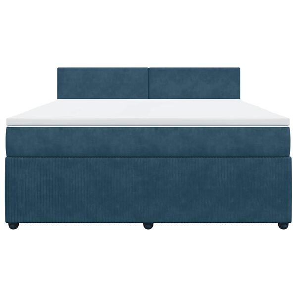 vidaXL Cama box spring con colch&oacute;n terciopelo azul 180x200 cm