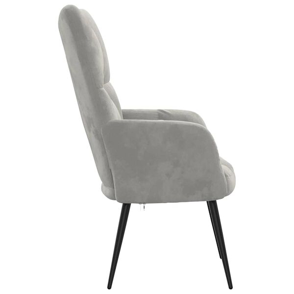 vidaXL Sillón de relax de terciopelo gris claro
