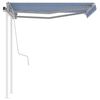 vidaXL Toldo manual retr&aacute;ctil con LED azul y blanco 3x2,5 m