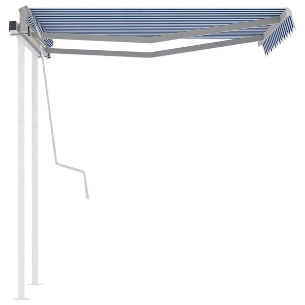 vidaXL Toldo manual retr&aacute;ctil con LED azul y blanco 3x2,5 m