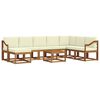vidaXL Conjunto de sof&aacute;s de exterior 9 uds. Natural y Crema