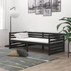 vidaXL Sof&aacute; cama con colch&oacute;n madera de pino maciza negro 90x200 cm