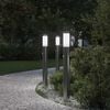 vidaXL Balizas luminosas con sensor, 3 unidades, 80 cm, acero inoxidable, IP44