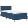 vidaXL Cama Box Spring LED con colch&oacute;n con LED Azul 90 x 190 cm tela